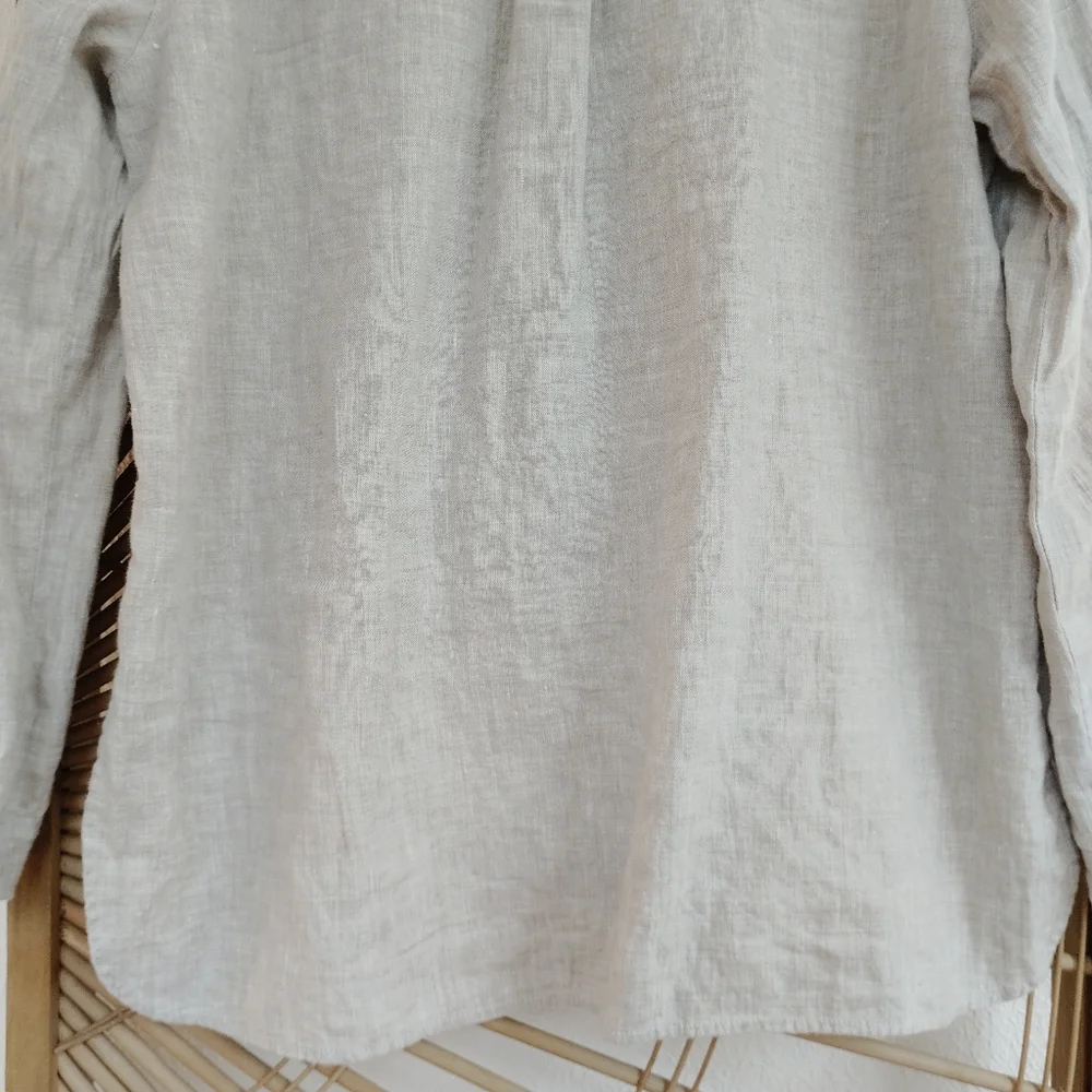 Crown Linen Designs Button Front Shirt / Size Large - Picture 8 of 9